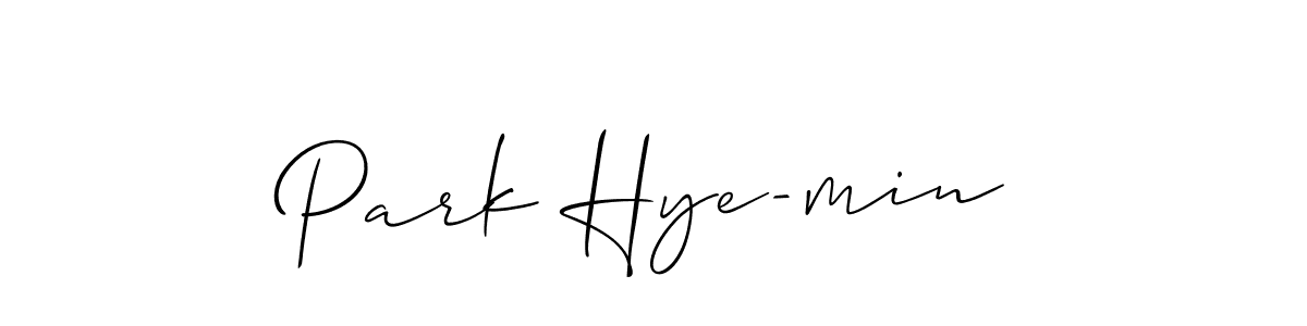 Also You can easily find your signature by using the search form. We will create Park Hye-min name handwritten signature images for you free of cost using Allison_Script sign style. Park Hye-min signature style 2 images and pictures png