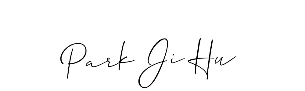 How to make Park Ji Hu name signature. Use Allison_Script style for creating short signs online. This is the latest handwritten sign. Park Ji Hu signature style 2 images and pictures png