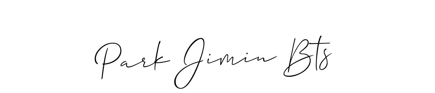 Create a beautiful signature design for name Park Jimin Bts. With this signature (Allison_Script) fonts, you can make a handwritten signature for free. Park Jimin Bts signature style 2 images and pictures png