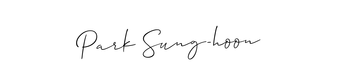 if you are searching for the best signature style for your name Park Sung-hoon. so please give up your signature search. here we have designed multiple signature styles  using Allison_Script. Park Sung-hoon signature style 2 images and pictures png