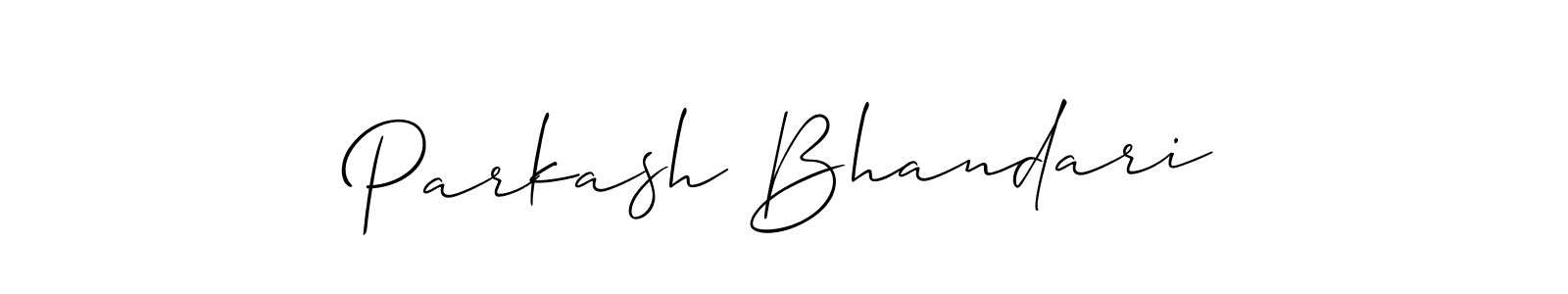 It looks lik you need a new signature style for name Parkash Bhandari. Design unique handwritten (Allison_Script) signature with our free signature maker in just a few clicks. Parkash Bhandari signature style 2 images and pictures png