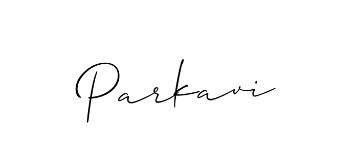 Use a signature maker to create a handwritten signature online. With this signature software, you can design (Allison_Script) your own signature for name Parkavi. Parkavi signature style 2 images and pictures png