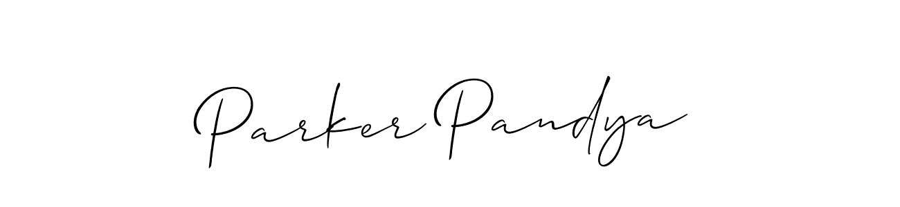 Allison_Script is a professional signature style that is perfect for those who want to add a touch of class to their signature. It is also a great choice for those who want to make their signature more unique. Get Parker Pandya name to fancy signature for free. Parker Pandya signature style 2 images and pictures png