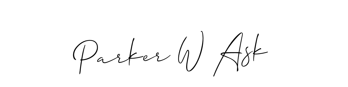 This is the best signature style for the Parker W Ask name. Also you like these signature font (Allison_Script). Mix name signature. Parker W Ask signature style 2 images and pictures png