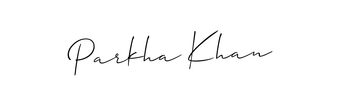 Design your own signature with our free online signature maker. With this signature software, you can create a handwritten (Allison_Script) signature for name Parkha Khan. Parkha Khan signature style 2 images and pictures png