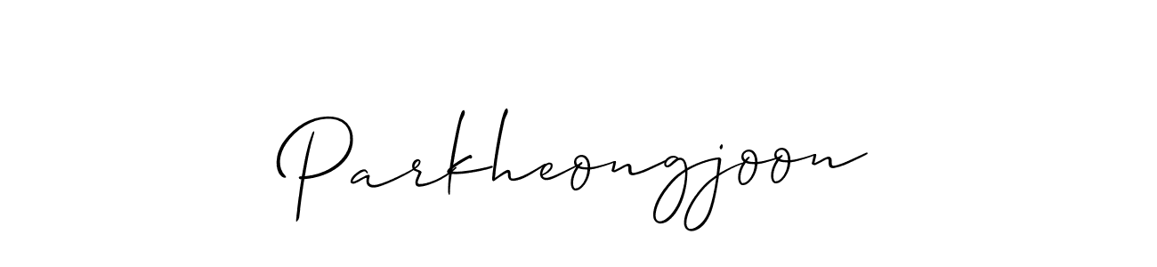 Use a signature maker to create a handwritten signature online. With this signature software, you can design (Allison_Script) your own signature for name Parkheongjoon. Parkheongjoon signature style 2 images and pictures png