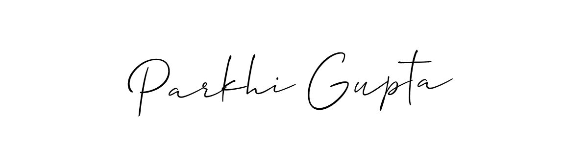 The best way (Allison_Script) to make a short signature is to pick only two or three words in your name. The name Parkhi Gupta include a total of six letters. For converting this name. Parkhi Gupta signature style 2 images and pictures png