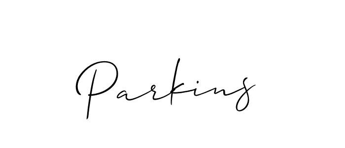 Use a signature maker to create a handwritten signature online. With this signature software, you can design (Allison_Script) your own signature for name Parkins. Parkins signature style 2 images and pictures png