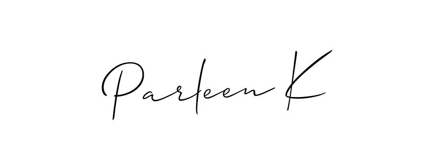 if you are searching for the best signature style for your name Parleen K. so please give up your signature search. here we have designed multiple signature styles  using Allison_Script. Parleen K signature style 2 images and pictures png