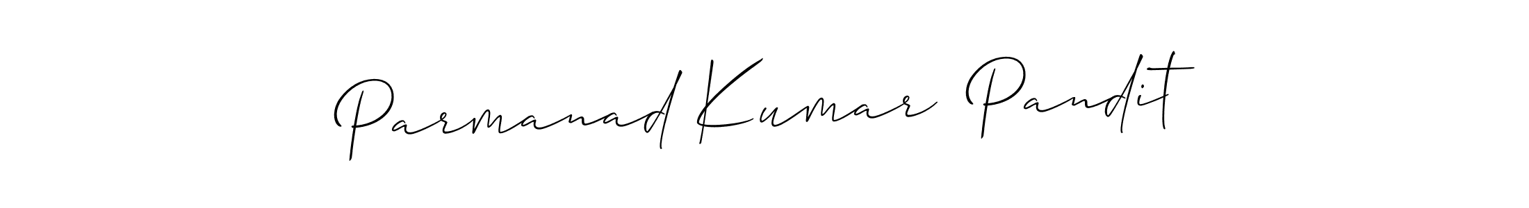 Use a signature maker to create a handwritten signature online. With this signature software, you can design (Allison_Script) your own signature for name Parmanad Kumar  Pandit. Parmanad Kumar  Pandit signature style 2 images and pictures png