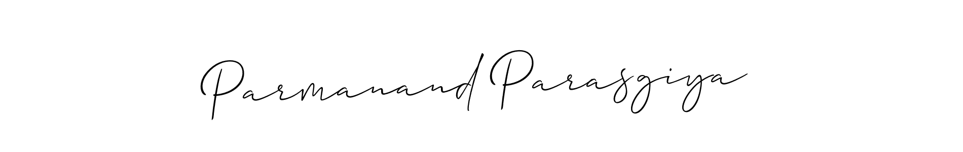 The best way (Allison_Script) to make a short signature is to pick only two or three words in your name. The name Parmanand Parasgiya include a total of six letters. For converting this name. Parmanand Parasgiya signature style 2 images and pictures png