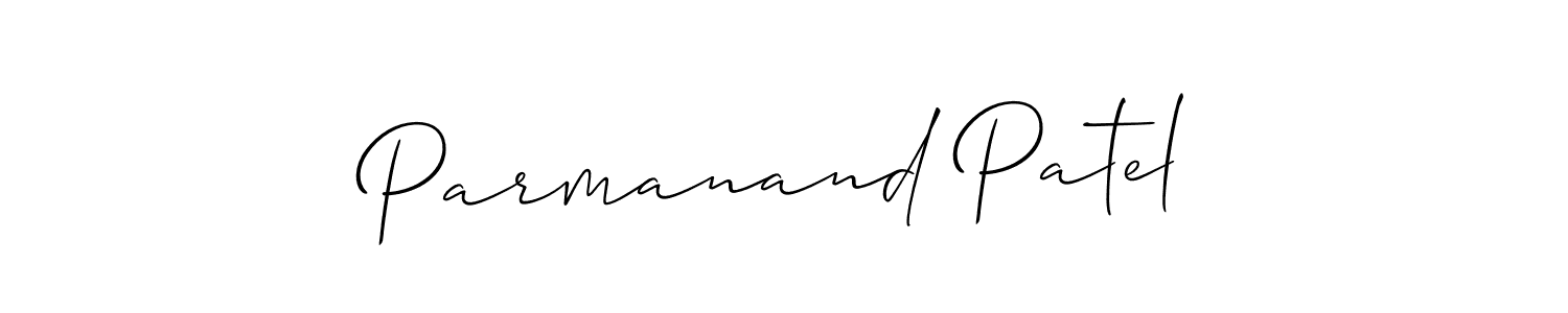 Create a beautiful signature design for name Parmanand Patel. With this signature (Allison_Script) fonts, you can make a handwritten signature for free. Parmanand Patel signature style 2 images and pictures png