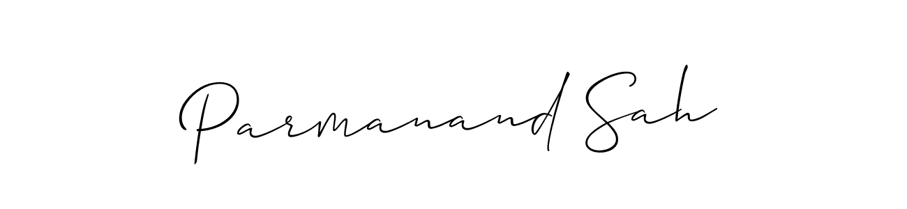 Design your own signature with our free online signature maker. With this signature software, you can create a handwritten (Allison_Script) signature for name Parmanand Sah. Parmanand Sah signature style 2 images and pictures png