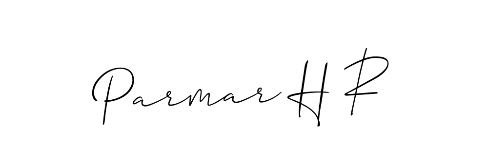 if you are searching for the best signature style for your name Parmar H R. so please give up your signature search. here we have designed multiple signature styles  using Allison_Script. Parmar H R signature style 2 images and pictures png