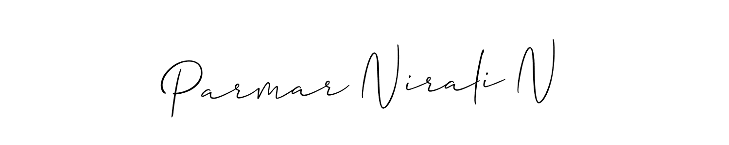 It looks lik you need a new signature style for name Parmar Nirali N. Design unique handwritten (Allison_Script) signature with our free signature maker in just a few clicks. Parmar Nirali N signature style 2 images and pictures png