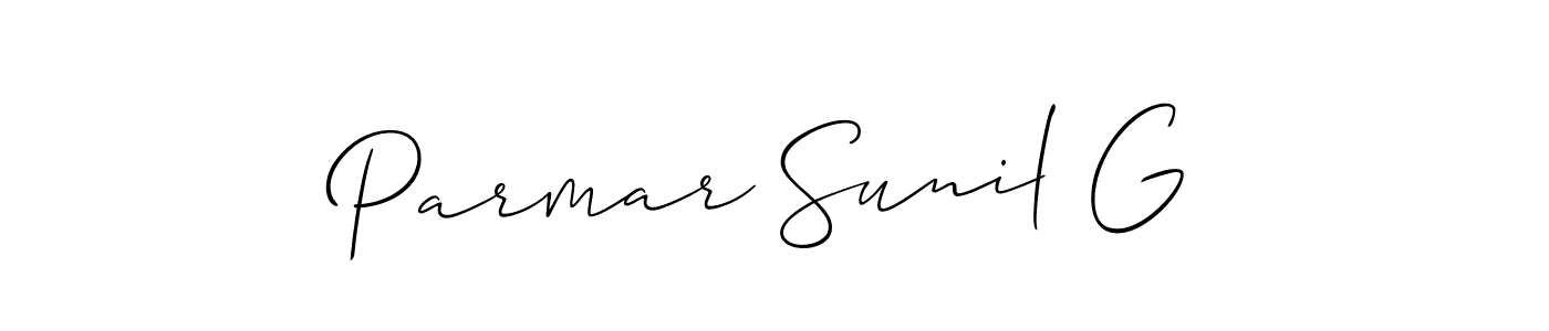 It looks lik you need a new signature style for name Parmar Sunil G. Design unique handwritten (Allison_Script) signature with our free signature maker in just a few clicks. Parmar Sunil G signature style 2 images and pictures png