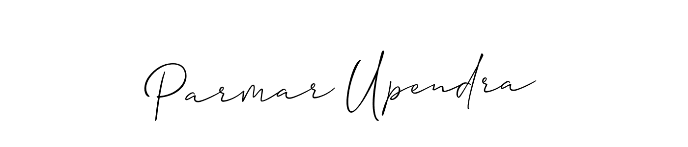 Make a beautiful signature design for name Parmar Upendra. With this signature (Allison_Script) style, you can create a handwritten signature for free. Parmar Upendra signature style 2 images and pictures png