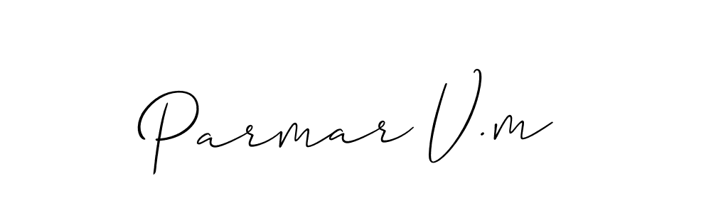 The best way (Allison_Script) to make a short signature is to pick only two or three words in your name. The name Parmar V.m include a total of six letters. For converting this name. Parmar V.m signature style 2 images and pictures png