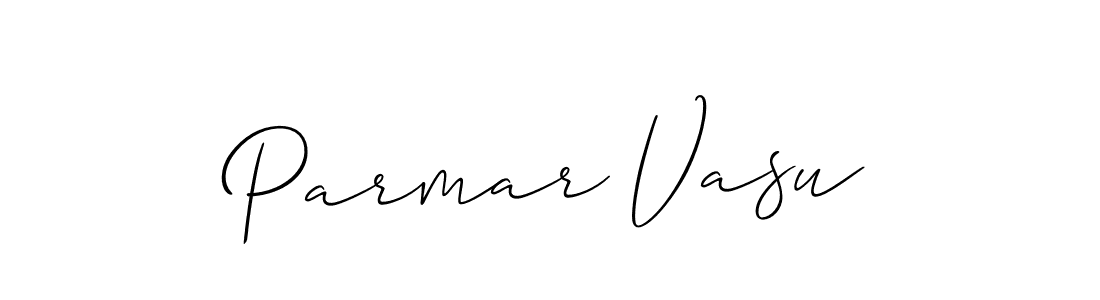 Allison_Script is a professional signature style that is perfect for those who want to add a touch of class to their signature. It is also a great choice for those who want to make their signature more unique. Get Parmar Vasu name to fancy signature for free. Parmar Vasu signature style 2 images and pictures png