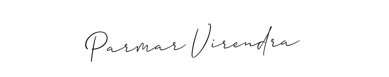 The best way (Allison_Script) to make a short signature is to pick only two or three words in your name. The name Parmar Virendra include a total of six letters. For converting this name. Parmar Virendra signature style 2 images and pictures png