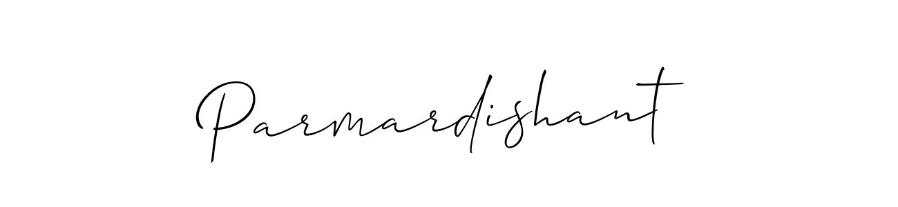 The best way (Allison_Script) to make a short signature is to pick only two or three words in your name. The name Parmardishant include a total of six letters. For converting this name. Parmardishant signature style 2 images and pictures png