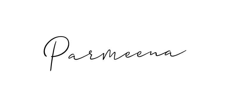 How to make Parmeena signature? Allison_Script is a professional autograph style. Create handwritten signature for Parmeena name. Parmeena signature style 2 images and pictures png