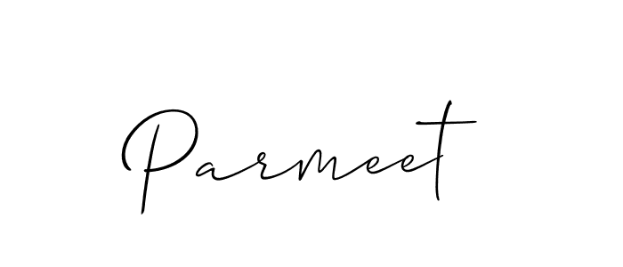 Create a beautiful signature design for name Parmeet. With this signature (Allison_Script) fonts, you can make a handwritten signature for free. Parmeet signature style 2 images and pictures png