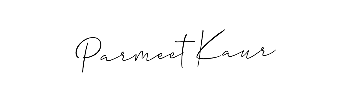 You should practise on your own different ways (Allison_Script) to write your name (Parmeet Kaur) in signature. don't let someone else do it for you. Parmeet Kaur signature style 2 images and pictures png