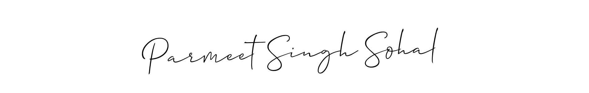 How to Draw Parmeet Singh Sohal signature style? Allison_Script is a latest design signature styles for name Parmeet Singh Sohal. Parmeet Singh Sohal signature style 2 images and pictures png