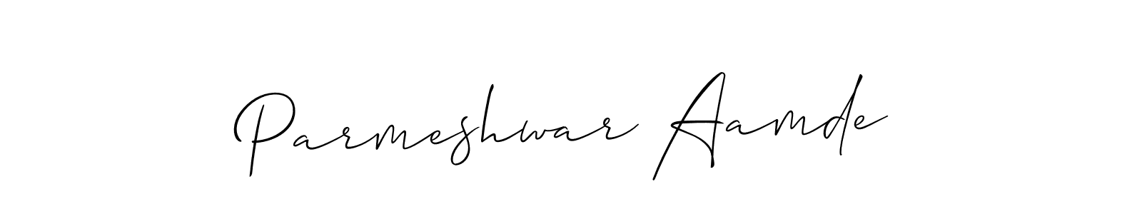 This is the best signature style for the Parmeshwar Aamde name. Also you like these signature font (Allison_Script). Mix name signature. Parmeshwar Aamde signature style 2 images and pictures png