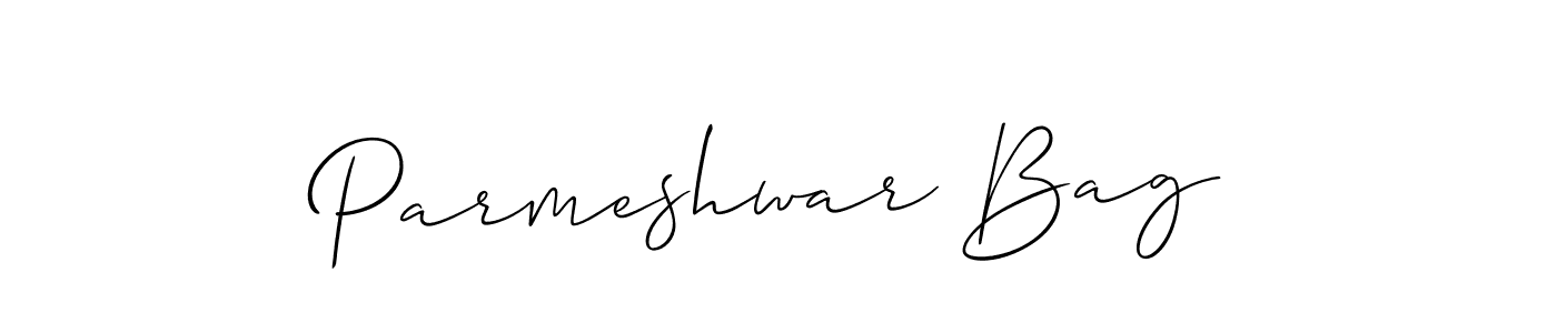 Make a beautiful signature design for name Parmeshwar Bag. With this signature (Allison_Script) style, you can create a handwritten signature for free. Parmeshwar Bag signature style 2 images and pictures png