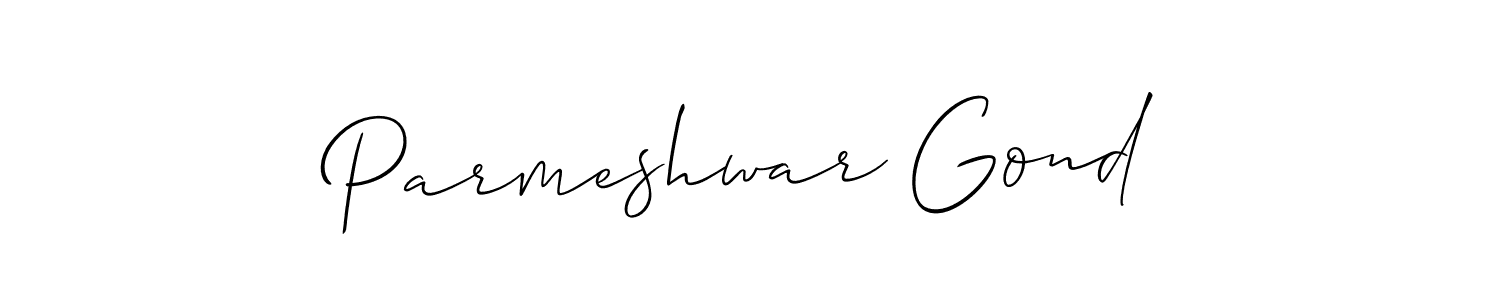 Make a beautiful signature design for name Parmeshwar Gond. With this signature (Allison_Script) style, you can create a handwritten signature for free. Parmeshwar Gond signature style 2 images and pictures png