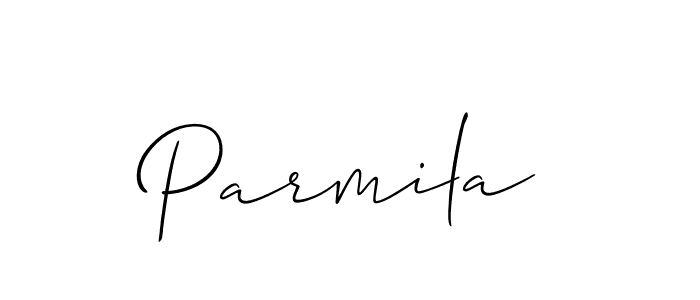 if you are searching for the best signature style for your name Parmila. so please give up your signature search. here we have designed multiple signature styles  using Allison_Script. Parmila signature style 2 images and pictures png