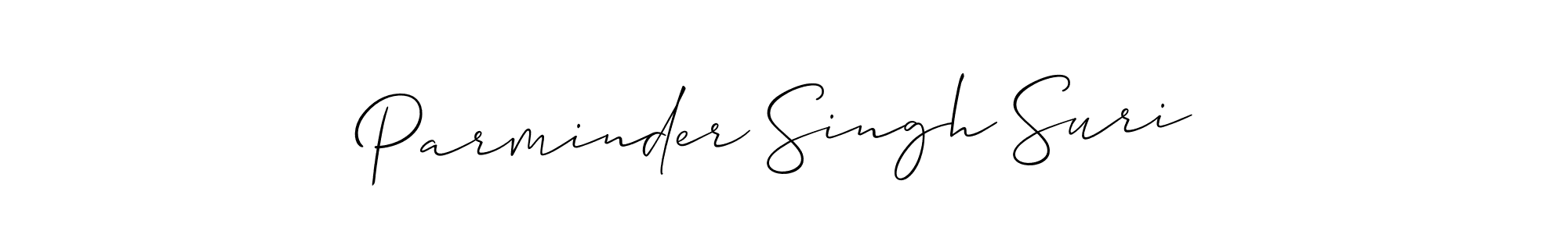 Create a beautiful signature design for name Parminder Singh Suri. With this signature (Allison_Script) fonts, you can make a handwritten signature for free. Parminder Singh Suri signature style 2 images and pictures png