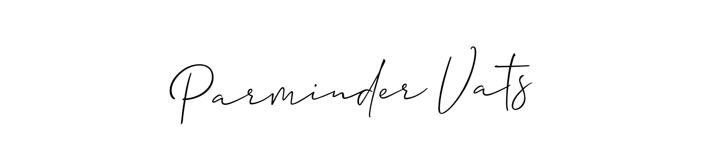 Use a signature maker to create a handwritten signature online. With this signature software, you can design (Allison_Script) your own signature for name Parminder Vats. Parminder Vats signature style 2 images and pictures png