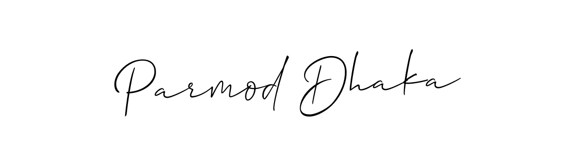 Also You can easily find your signature by using the search form. We will create Parmod Dhaka name handwritten signature images for you free of cost using Allison_Script sign style. Parmod Dhaka signature style 2 images and pictures png