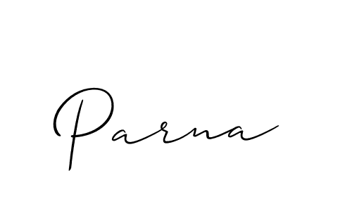 Design your own signature with our free online signature maker. With this signature software, you can create a handwritten (Allison_Script) signature for name Parna. Parna signature style 2 images and pictures png