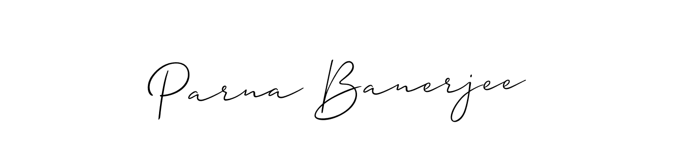Allison_Script is a professional signature style that is perfect for those who want to add a touch of class to their signature. It is also a great choice for those who want to make their signature more unique. Get Parna Banerjee name to fancy signature for free. Parna Banerjee signature style 2 images and pictures png