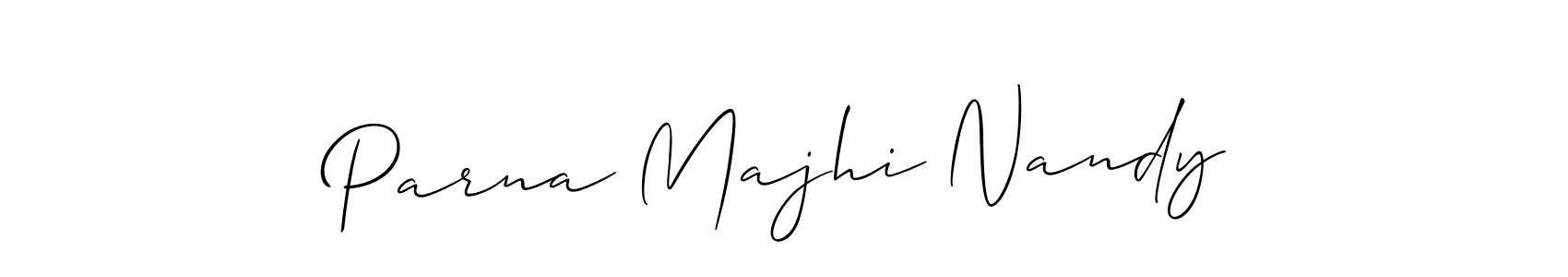 It looks lik you need a new signature style for name Parna Majhi Nandy. Design unique handwritten (Allison_Script) signature with our free signature maker in just a few clicks. Parna Majhi Nandy signature style 2 images and pictures png