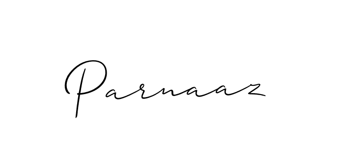 Design your own signature with our free online signature maker. With this signature software, you can create a handwritten (Allison_Script) signature for name Parnaaz. Parnaaz signature style 2 images and pictures png