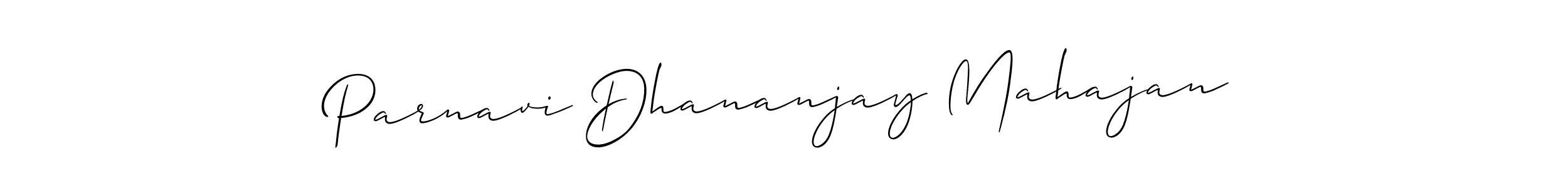 Create a beautiful signature design for name Parnavi Dhananjay Mahajan. With this signature (Allison_Script) fonts, you can make a handwritten signature for free. Parnavi Dhananjay Mahajan signature style 2 images and pictures png