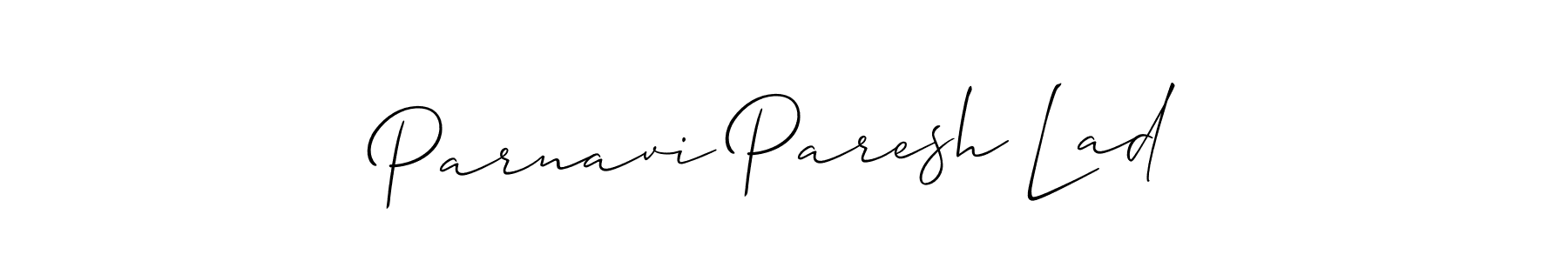 How to make Parnavi Paresh Lad signature? Allison_Script is a professional autograph style. Create handwritten signature for Parnavi Paresh Lad name. Parnavi Paresh Lad signature style 2 images and pictures png