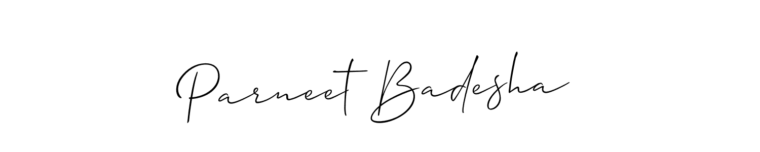 How to make Parneet Badesha signature? Allison_Script is a professional autograph style. Create handwritten signature for Parneet Badesha name. Parneet Badesha signature style 2 images and pictures png