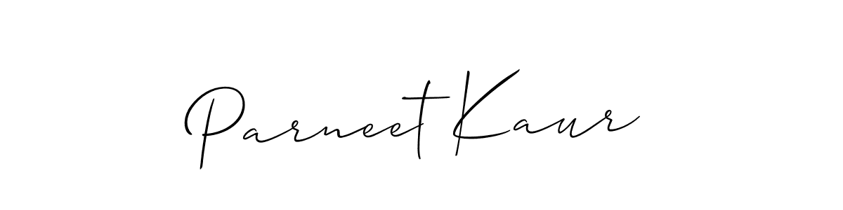 Use a signature maker to create a handwritten signature online. With this signature software, you can design (Allison_Script) your own signature for name Parneet Kaur. Parneet Kaur signature style 2 images and pictures png