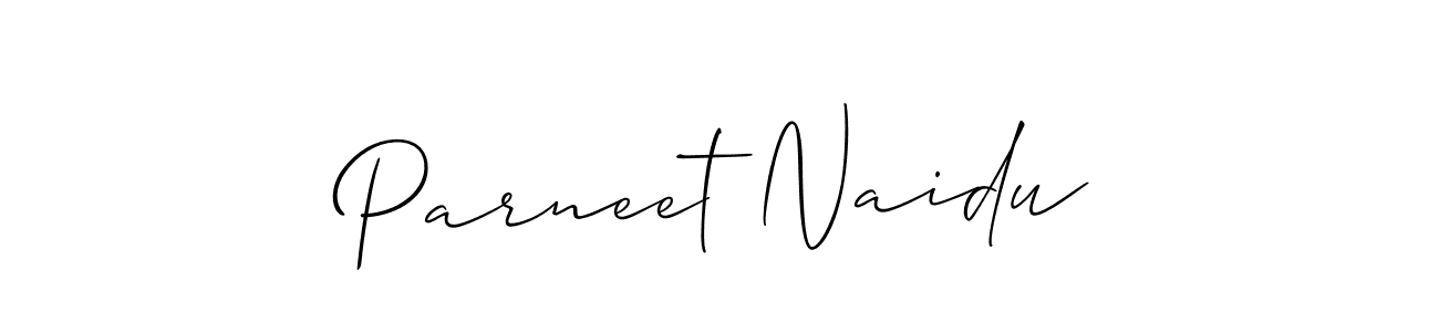 You should practise on your own different ways (Allison_Script) to write your name (Parneet Naidu) in signature. don't let someone else do it for you. Parneet Naidu signature style 2 images and pictures png