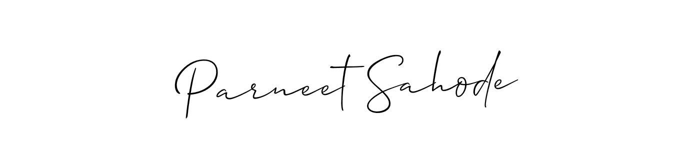 Also You can easily find your signature by using the search form. We will create Parneet Sahode name handwritten signature images for you free of cost using Allison_Script sign style. Parneet Sahode signature style 2 images and pictures png