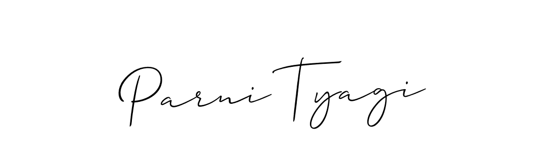 Use a signature maker to create a handwritten signature online. With this signature software, you can design (Allison_Script) your own signature for name Parni Tyagi. Parni Tyagi signature style 2 images and pictures png