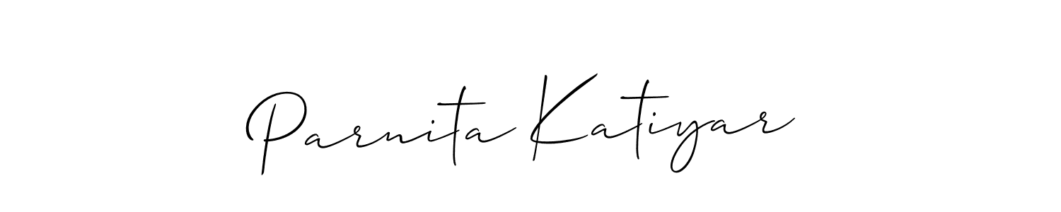 This is the best signature style for the Parnita Katiyar name. Also you like these signature font (Allison_Script). Mix name signature. Parnita Katiyar signature style 2 images and pictures png