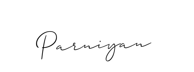 How to make Parniyan signature? Allison_Script is a professional autograph style. Create handwritten signature for Parniyan name. Parniyan signature style 2 images and pictures png