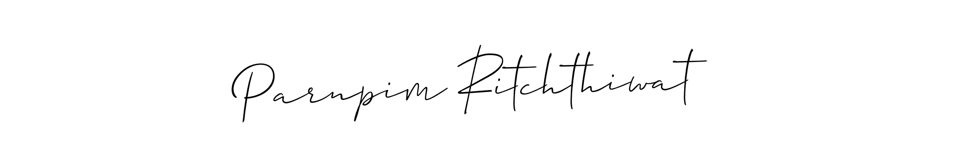 Use a signature maker to create a handwritten signature online. With this signature software, you can design (Allison_Script) your own signature for name Parnpim Ritchthiwat. Parnpim Ritchthiwat signature style 2 images and pictures png